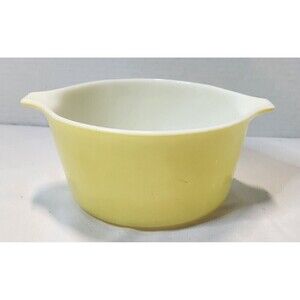 Vintage Pyrex 473 1 Quart Casserole Baking Yellow Round No Lid USA